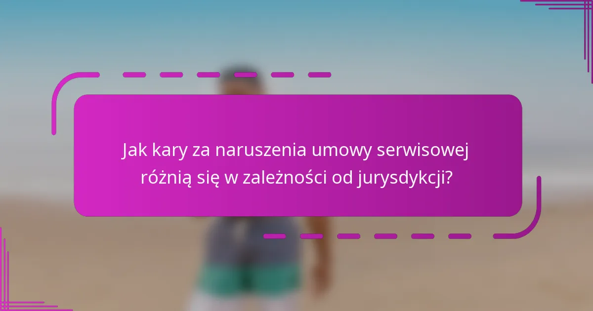 Jak kary za naruszenia umowy serwisowej różnią się w zależności od jurysdykcji?