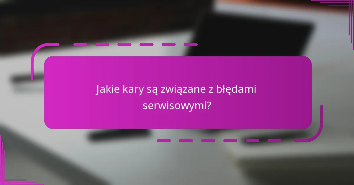 Jakie kary są związane z błędami serwisowymi?